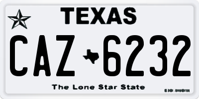 TX license plate CAZ6232