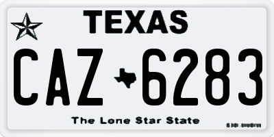TX license plate CAZ6283