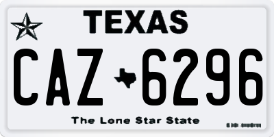 TX license plate CAZ6296