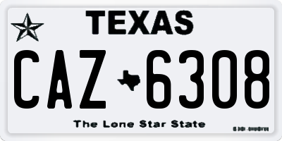 TX license plate CAZ6308