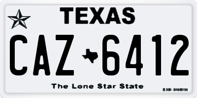 TX license plate CAZ6412