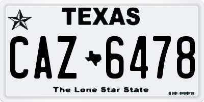 TX license plate CAZ6478