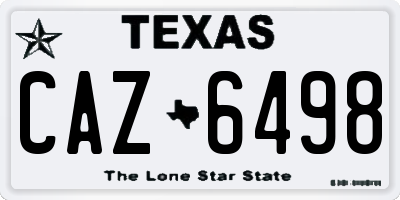TX license plate CAZ6498