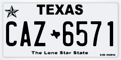TX license plate CAZ6571