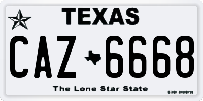TX license plate CAZ6668
