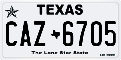 TX license plate CAZ6705