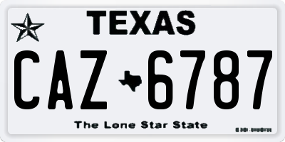 TX license plate CAZ6787