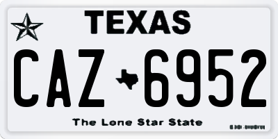 TX license plate CAZ6952