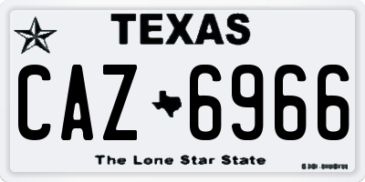 TX license plate CAZ6966