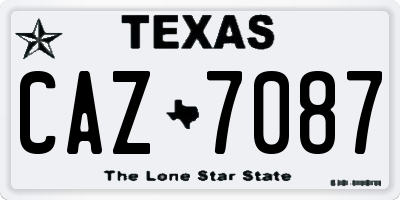 TX license plate CAZ7087
