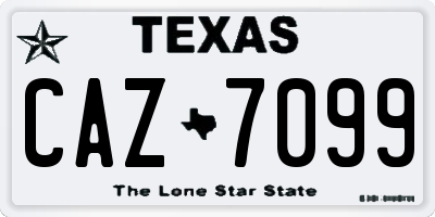 TX license plate CAZ7099
