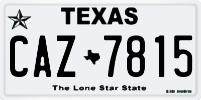 TX license plate CAZ7815