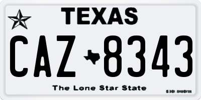 TX license plate CAZ8343