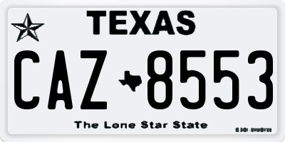 TX license plate CAZ8553