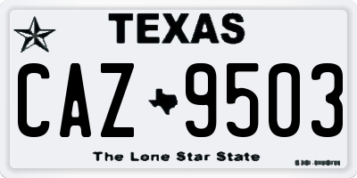 TX license plate CAZ9503