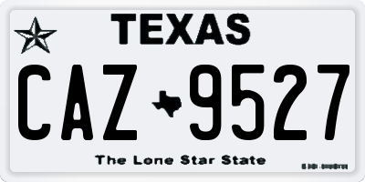 TX license plate CAZ9527