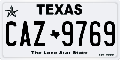 TX license plate CAZ9769
