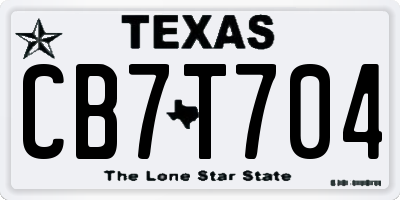 TX license plate CB7T704