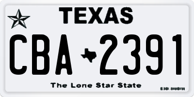TX license plate CBA2391