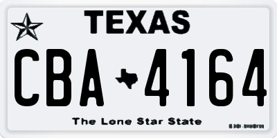 TX license plate CBA4164