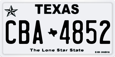 TX license plate CBA4852