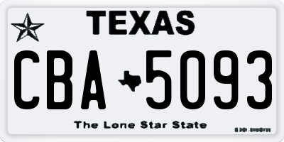 TX license plate CBA5093