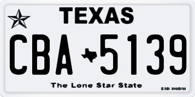 TX license plate CBA5139