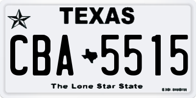 TX license plate CBA5515
