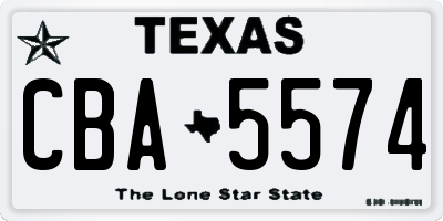 TX license plate CBA5574