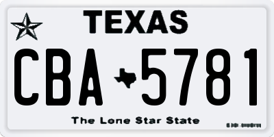 TX license plate CBA5781