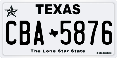 TX license plate CBA5876