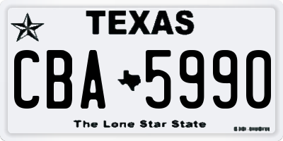 TX license plate CBA5990