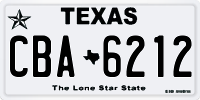 TX license plate CBA6212
