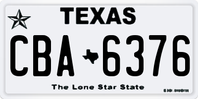 TX license plate CBA6376