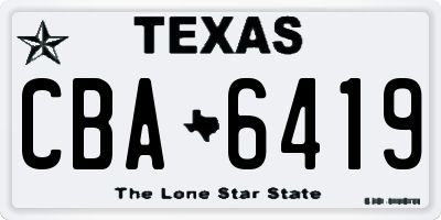 TX license plate CBA6419