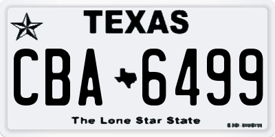 TX license plate CBA6499