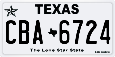 TX license plate CBA6724