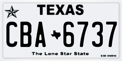 TX license plate CBA6737