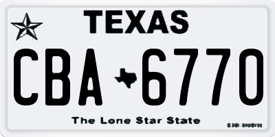 TX license plate CBA6770
