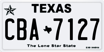 TX license plate CBA7127