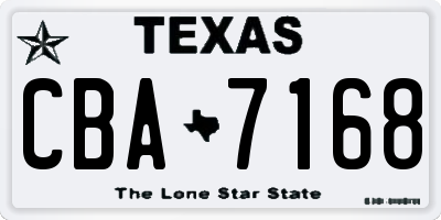 TX license plate CBA7168
