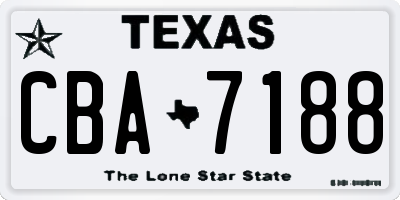 TX license plate CBA7188