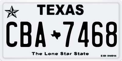 TX license plate CBA7468