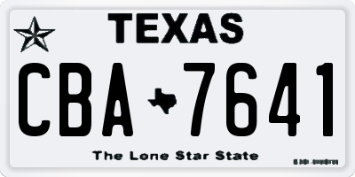 TX license plate CBA7641