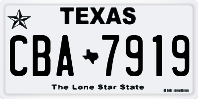 TX license plate CBA7919