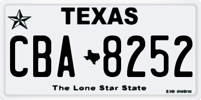 TX license plate CBA8252