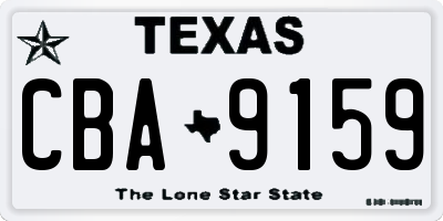 TX license plate CBA9159