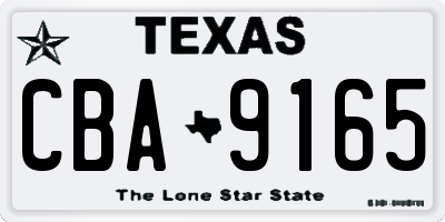 TX license plate CBA9165