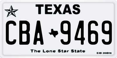 TX license plate CBA9469