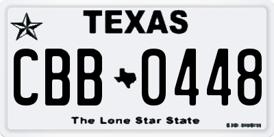 TX license plate CBB0448